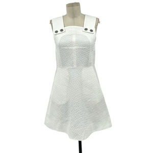 Orla Kiely White Sleeveless‎ Textured Fit & Flare Dress Size US 4